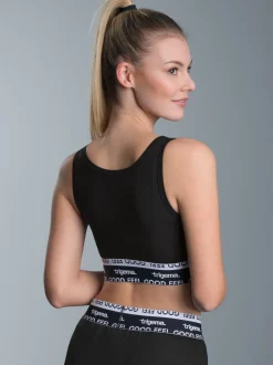 Sport-Bustier mit Elastikbund Schwarz