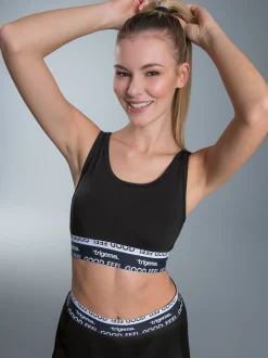 Sport-Bustier mit Elastikbund Schwarz