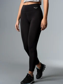 Sportleggings mit hohem Bund Schwarz