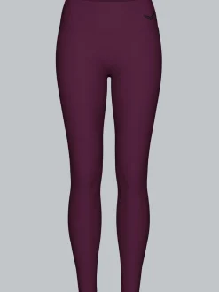 Sportleggings mit hohem Bund Aubergine