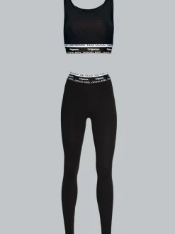 Sport-Set aus Sport-Bustier und Sportleggings Schwarz