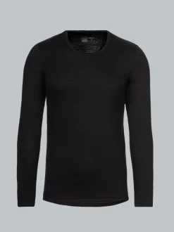 Sportshirt aus Merinowolle Schwarz