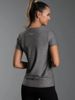 Sportshirt in Melange-Optik Schwarz/bunt