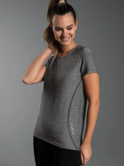Sportshirt in Melange-Optik Schwarz/bunt