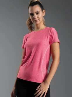 Sportshirt in Melange-Optik Flamingo