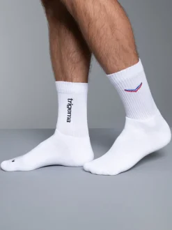 Sportsocken mit trigema Schriftzug Weiss