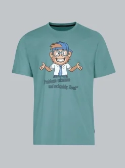 Spruch Shirt mit lustigem Affen-Print Seegras