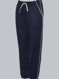 Sweathose mit Paspel Navy