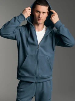 Sweatjacke mit Kapuze Jeans-melange