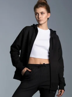 Sweatjacke mit Kapuze Schwarz
