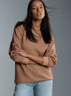 Sweatshirt in Waffeloptik Haselnuss