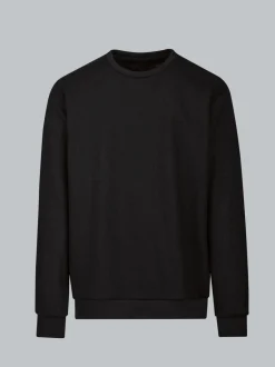 Sweatshirt in Waffeloptik Schwarz