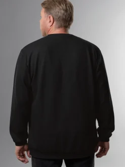 Sweatshirt in Waffeloptik Schwarz