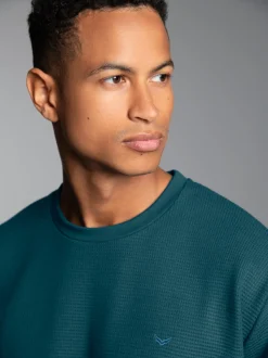 Sweatshirt in Waffeloptik Saphir
