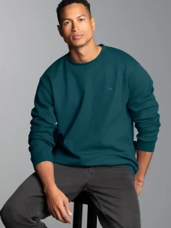 Sweatshirt in Waffeloptik Saphir