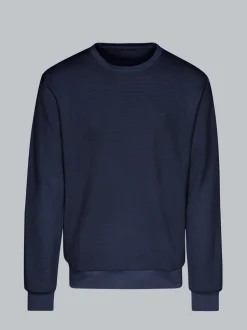 Sweatshirt in Waffeloptik Navy