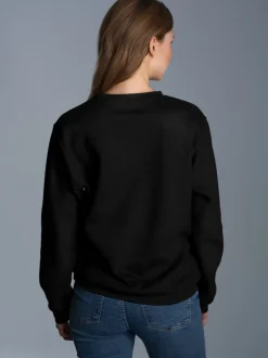 Sweatshirt in Waffeloptik Schwarz