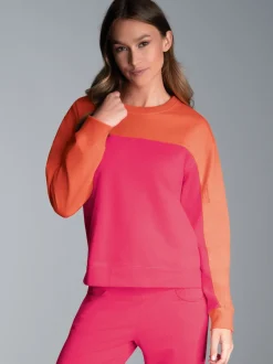 Sweatshirt in zweifarbigem Design Peach