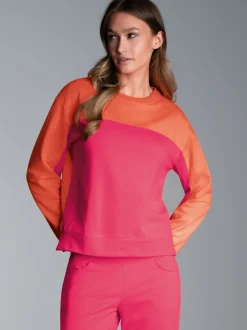 Sweatshirt in zweifarbigem Design Peach