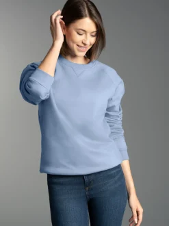 Sweatshirt mit angerauter Innenseite Pearl-blue