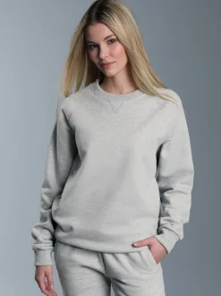 Sweatshirt mit angerauter Innenseite Grau-melange