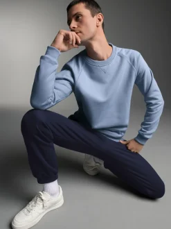 Sweatshirt mit angerauter Innenseite Pearl-blue
