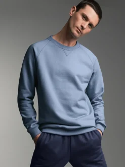 Sweatshirt mit angerauter Innenseite Pearl-blue