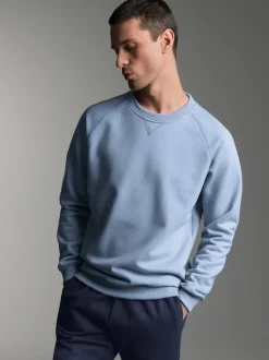 Sweatshirt mit angerauter Innenseite Pearl-blue