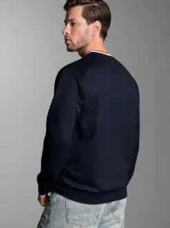 Sweatshirt mit 3D-Logo-Prägung Navy