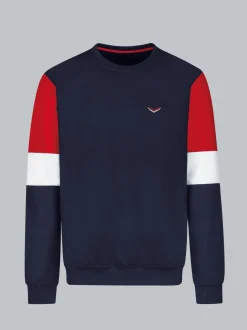 Sweatshirt mit kontrastfarbigen Elementen Navy