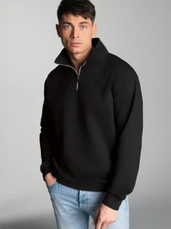 Sweatshirt mit Reißverschluss Schwarz