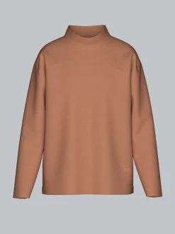Sweatshirt mit Stehkragen Haselnuss