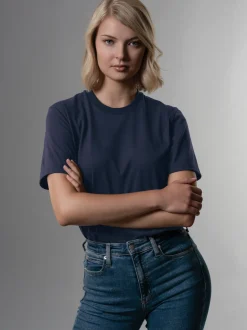 T Shirt aus Biobaumwolle Navy