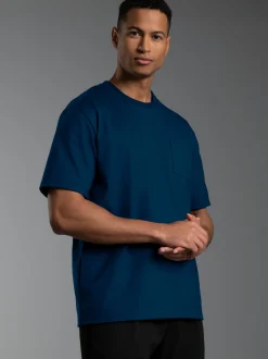 T Shirt aus Biobaumwolle mit Brusttasche Night-blue