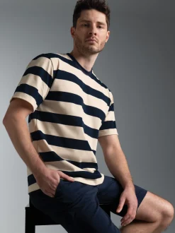 T Shirt in Ringelmuster Navy