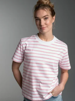 T Shirt in Ringeloptik Lilie