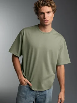 T Shirt mit abstraktem Print Salbei