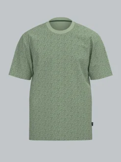 T Shirt mit Allover Tetris Muster Green tea