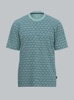 T Shirt mit Allover-Muster "Äffchen" Gletscher