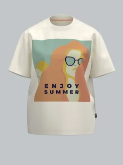 T Shirt mit Druck "Enjoy Summer" Natur