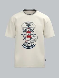 T Shirt mit Leuchtturm Motiv Natur