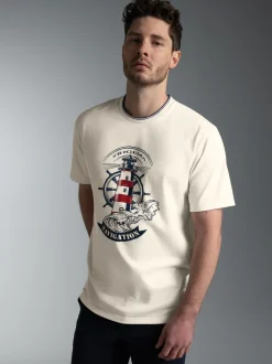 T Shirt mit Leuchtturm Motiv Natur