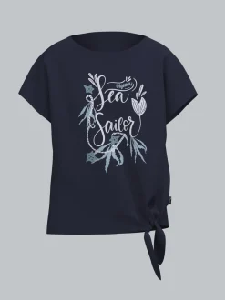 T Shirt mit Maritimem Motiv Navy
