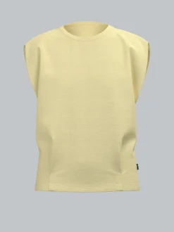 T Shirt mit modischen Falten Vanille