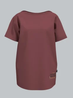 T Shirt mit Printmotiv "Natural Elements" Mahagoni