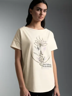 T Shirt mit Printmotiv "Natural Elements" Natur