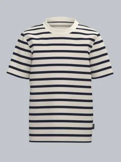 T Shirt mit "Sail" Ringelmuster Natur