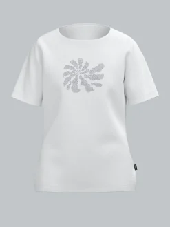 T Shirt mit Strass Motiv "Schnecke" Weiss
