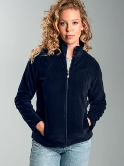 Taillierte Fleecejacke Navy