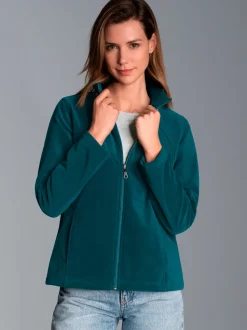 Taillierte Fleecejacke Saphir